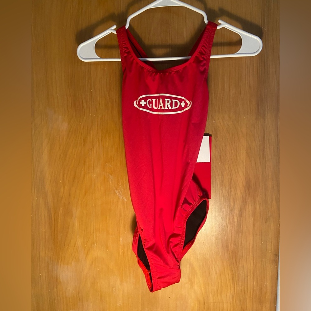 NWT Lifeguard Red One Piece Swim Suit Size 30
